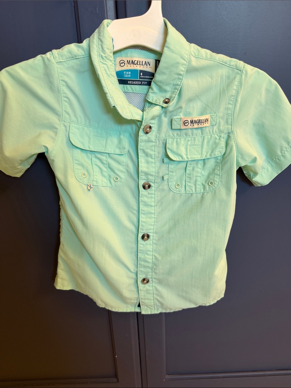 Teal Magellan kids fishing tee